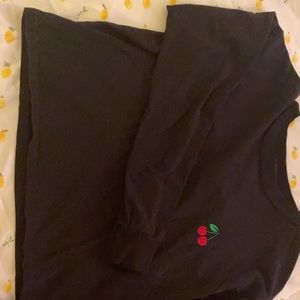 Black long sleeve crop top